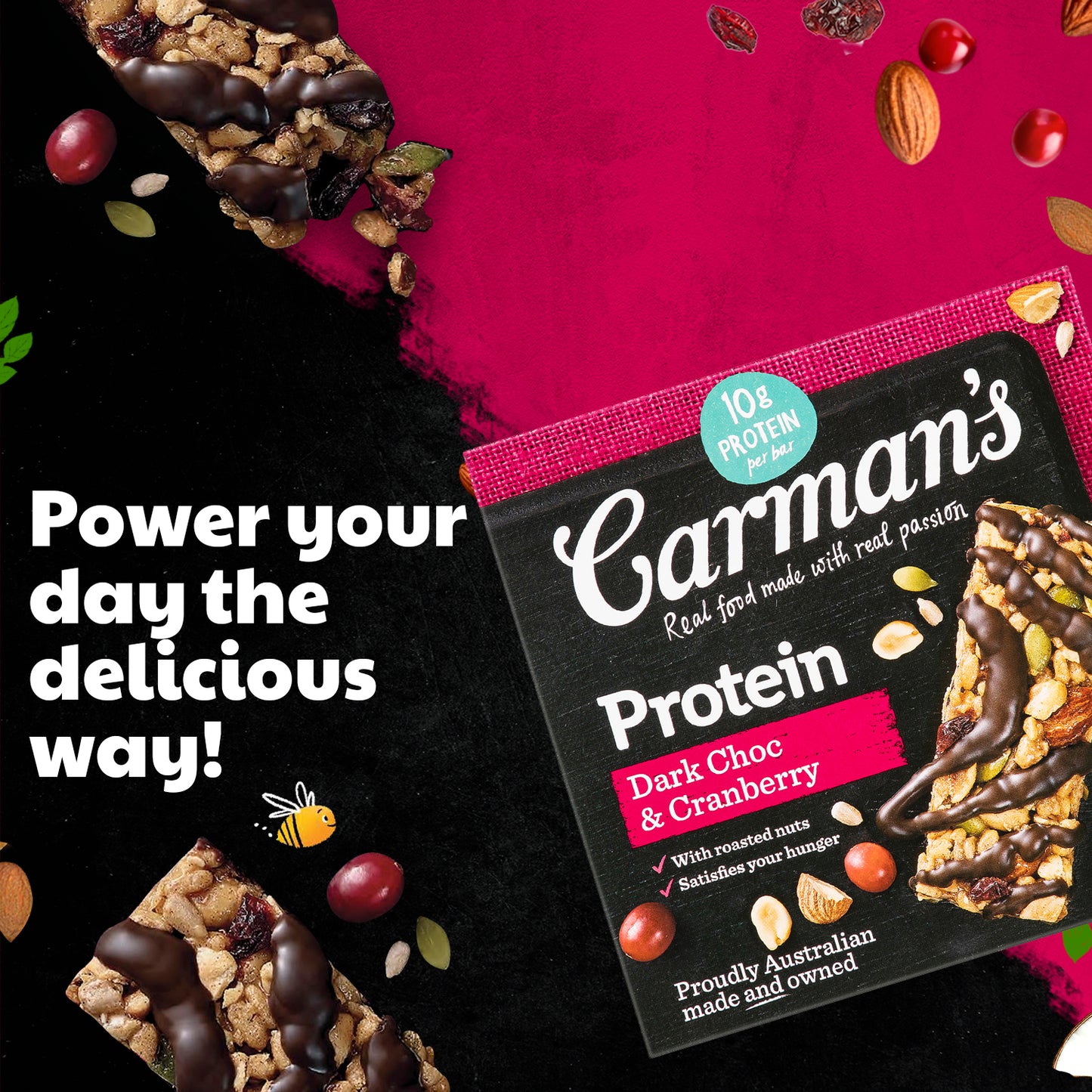Carmans Bar Protein Dark Choc Cranberry 200g