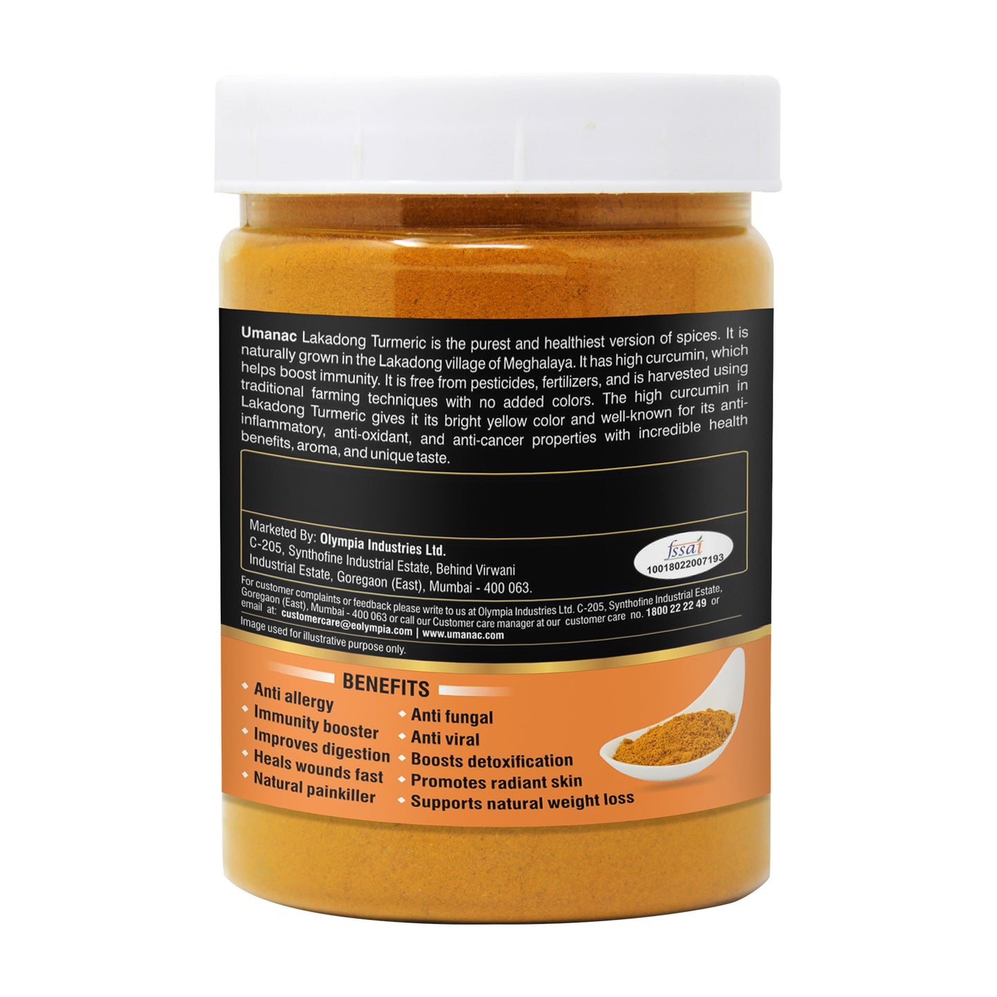 Umanac Lakadong Turmeric Powder- 250Gm (Pack Of 2)