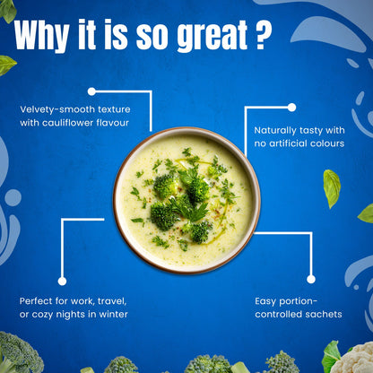 Batchelors - Cup A Soup Broccoli & Cauliflower | Instant Vegetable Soup Sachets Pack of 4 (101g)