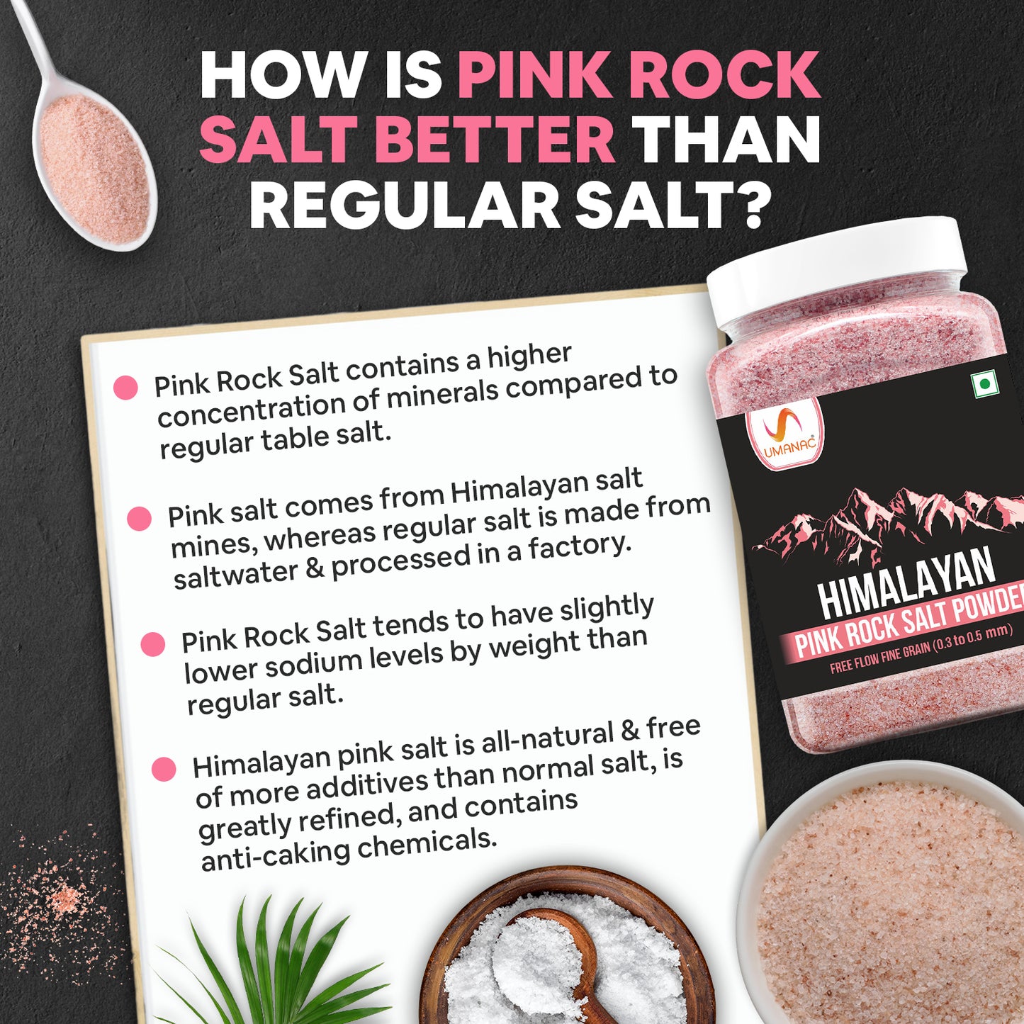 Umanac Himalayan Pink Rock Salt- 1.25Kg