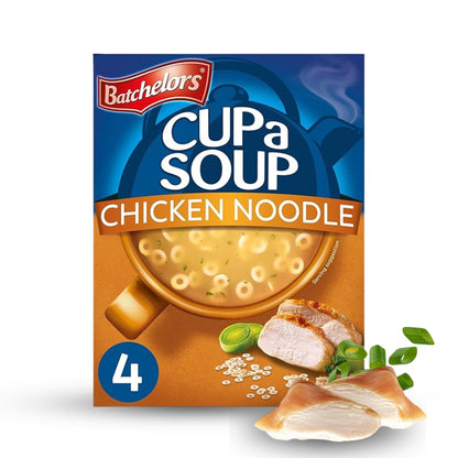Batchelors - Cup A Soup Chicken Noodle | Instant Chicken Noodle Soup Sachets Pack of 4 (94g)