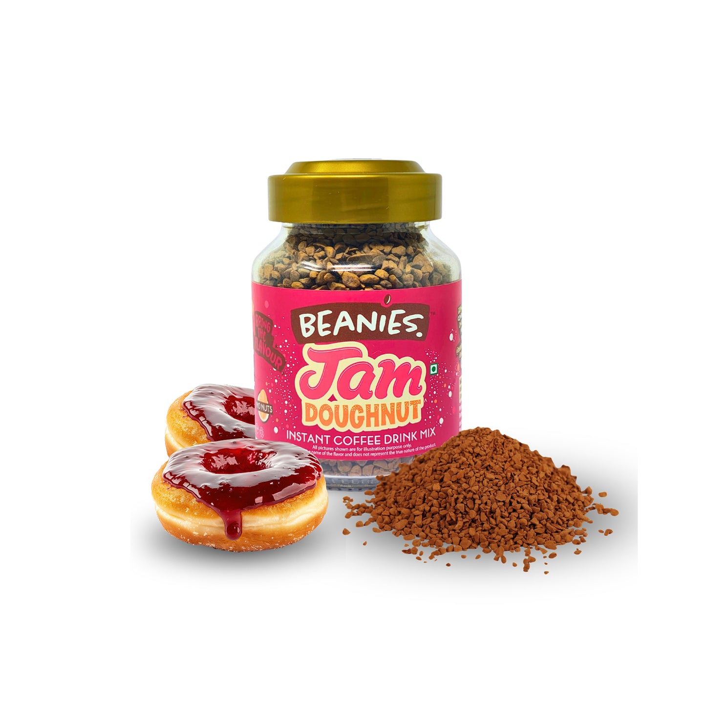Beanies Jam Doughnut Instant Coffee, 50g