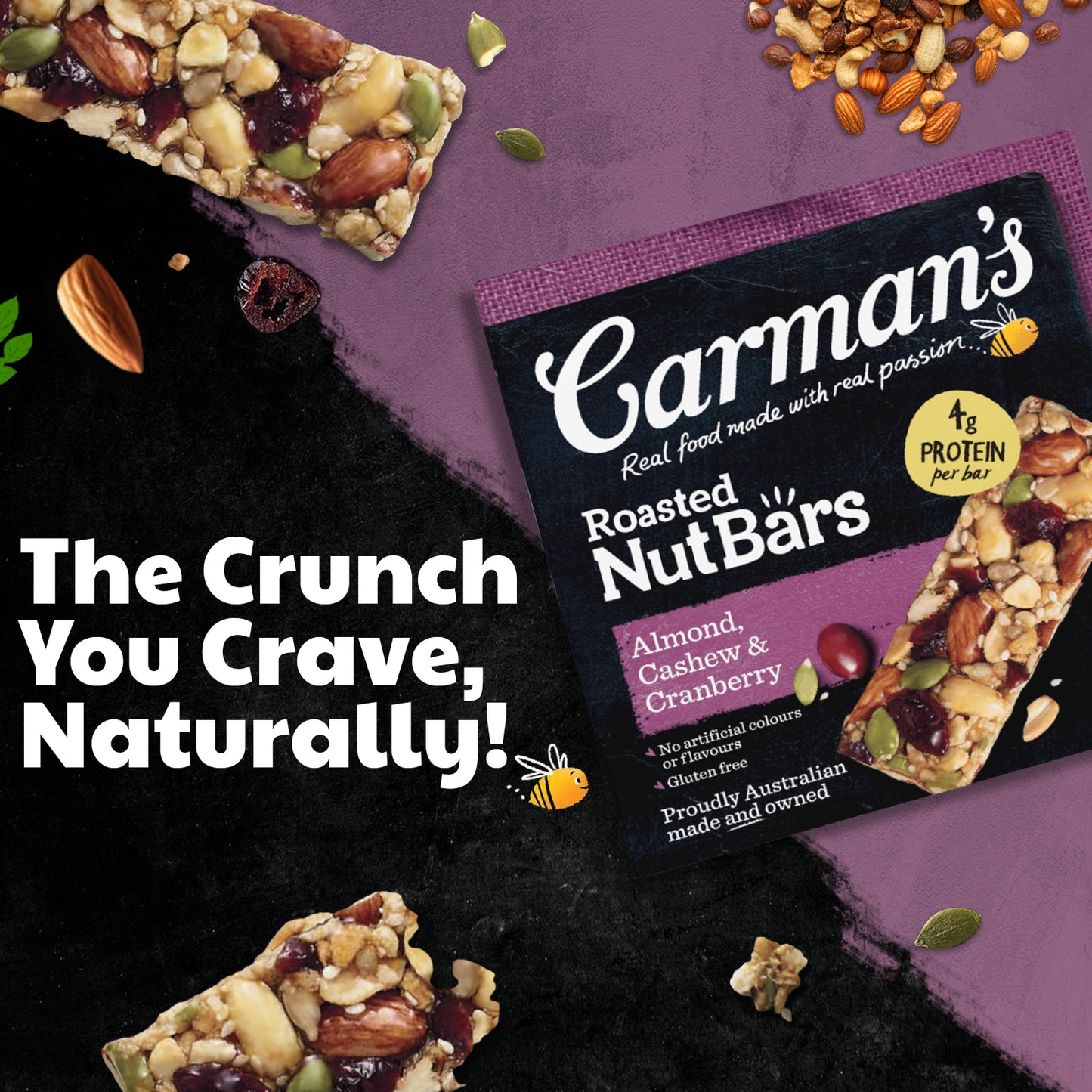 Carmans Bar Nut Almond, Cashew & Cranberry 175g