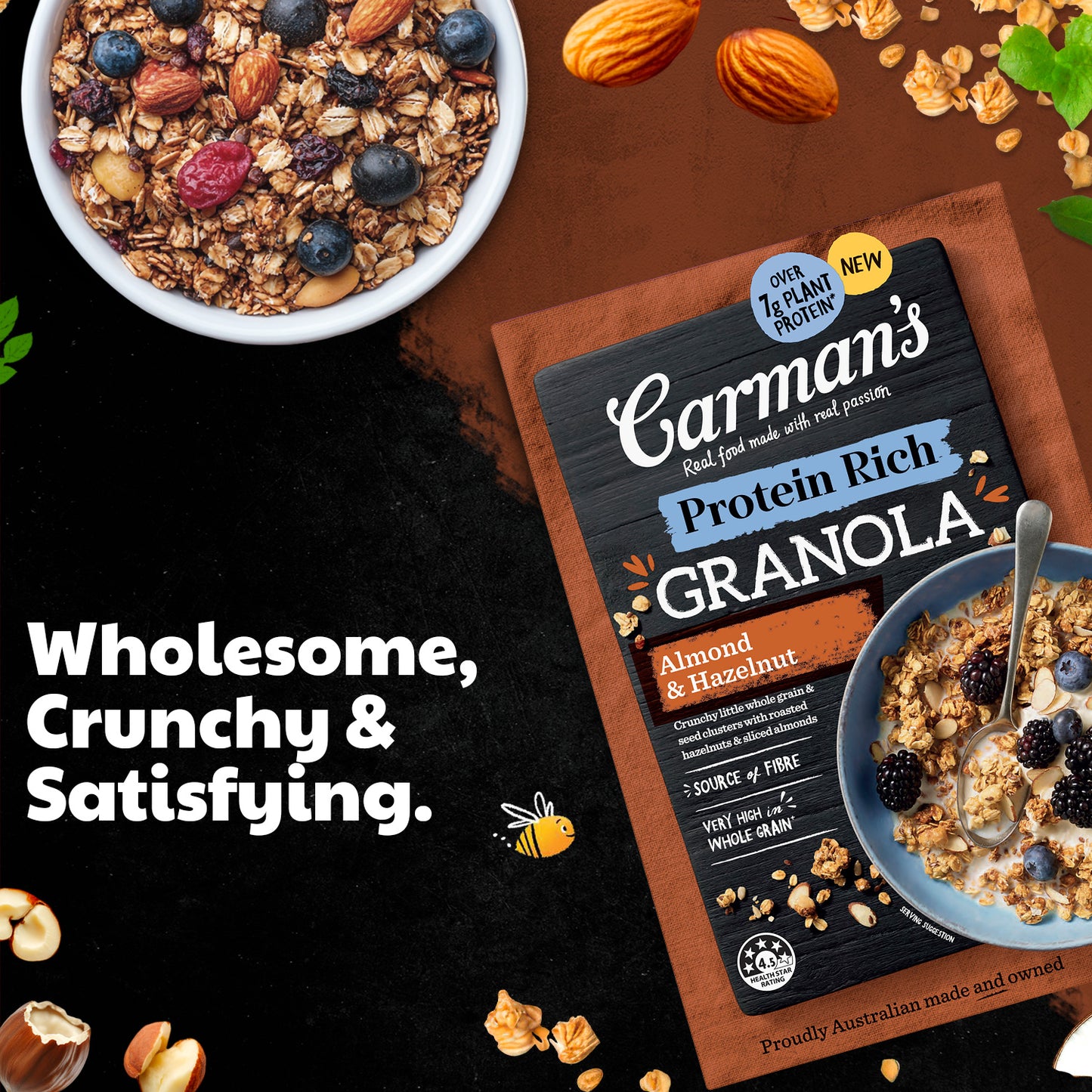 Carmans Granola Protein Rich Almond & Hazelnut 450g