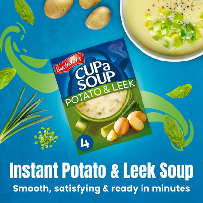 Batchelors - Cup A Soup Creamy Potato & Leek | Instant Soup Sachets Pack of 4 (107g)