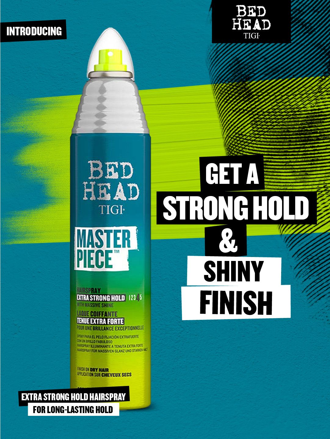 Bed Head Master Piece Hair Spray with Extra Strong Hold & Massive Shine - 340ml