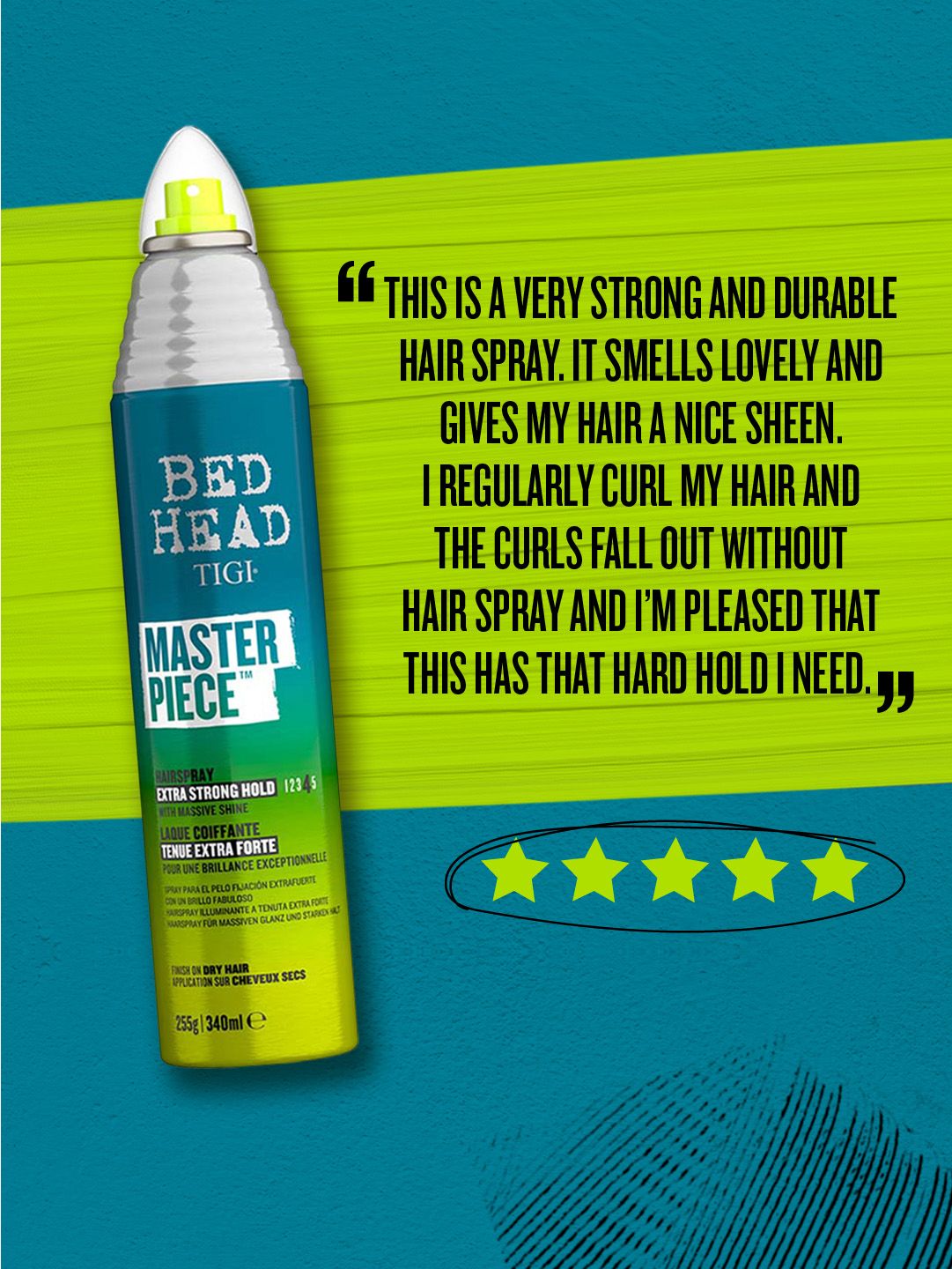 Bed Head Master Piece Hair Spray with Extra Strong Hold & Massive Shine - 340ml