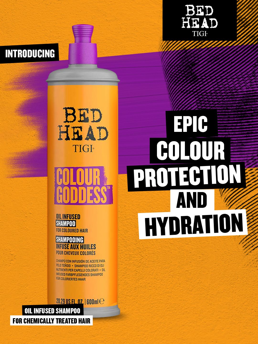 Bed Head Colour Goddess Oil Infused Shampoo for Coloured Hair.