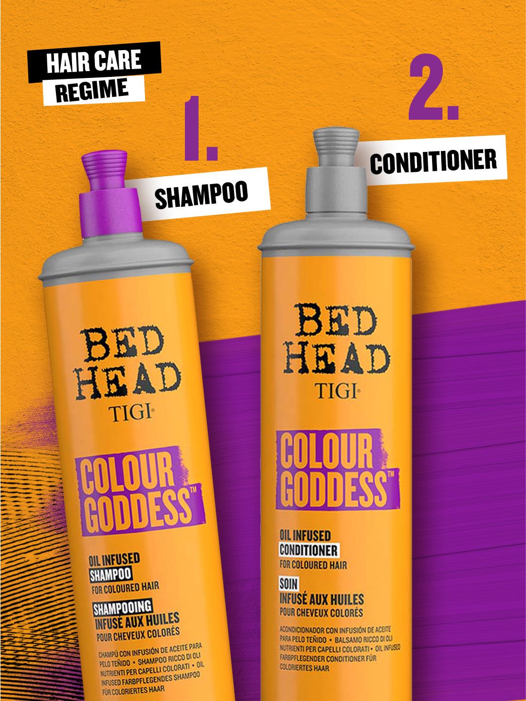 Bed Head Colour Goddess Oil Infused Shampoo for Coloured Hair.