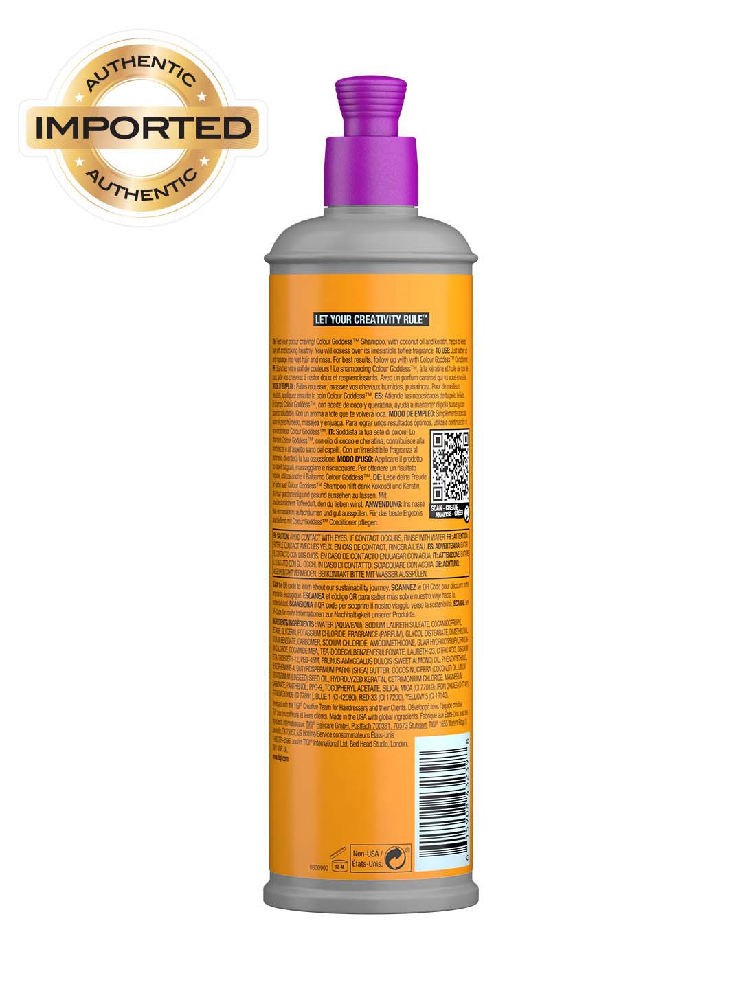 Bed Head Colour Goddess Oil Infused Shampoo for Coloured Hair.