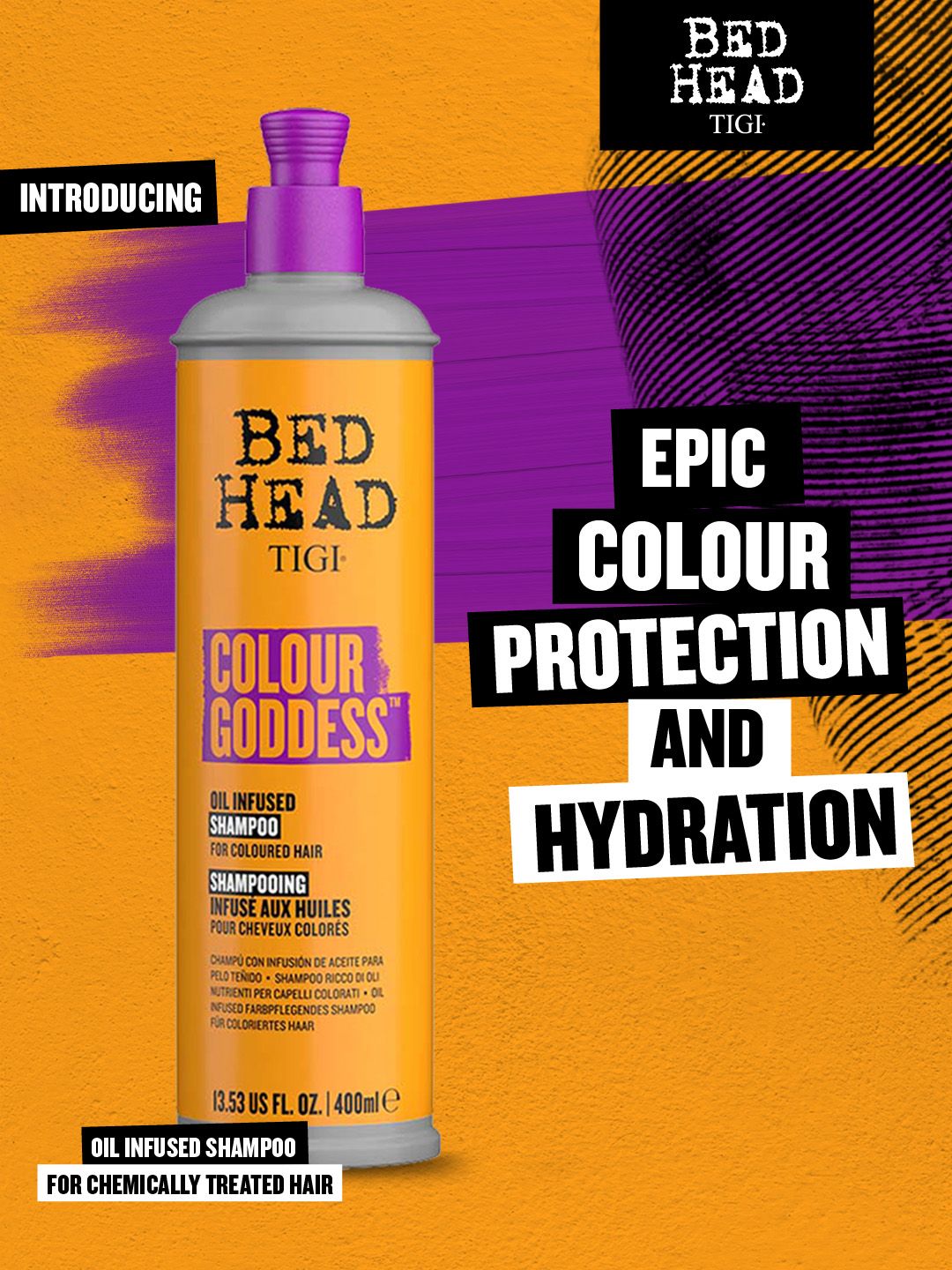 Bed Head Colour Goddess Oil Infused Shampoo for Coloured Hair.