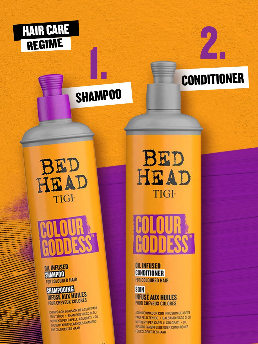 Bed Head Colour Goddess Oil Infused Shampoo for Coloured Hair.