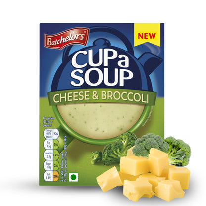 Batchelors - Cup A Soup Cheese & Broccoli | Instant Cheese Broccoli Soup Sachets Pack of 4 (92g)