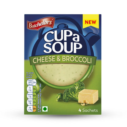 Batchelors - Cup A Soup Cheese & Broccoli | Instant Cheese Broccoli Soup Sachets Pack of 4 (92g)