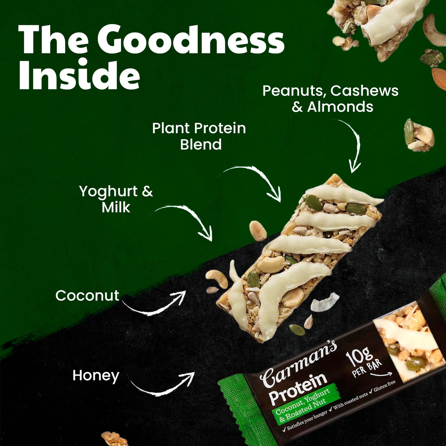 Carmans Bar Protein Coconut, Yoghurt & Roasted Nut 200g