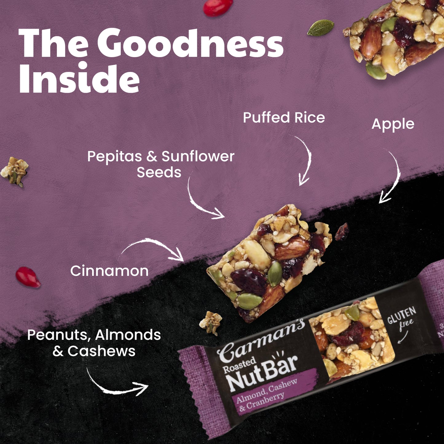 Carmans Bar Nut Almond, Cashew & Cranberry 175g