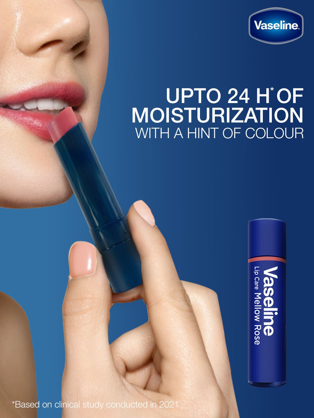 Vaseline Colour+Care Tinted Lip Balm Stick with Shea Butter 3g - Mellow Rose