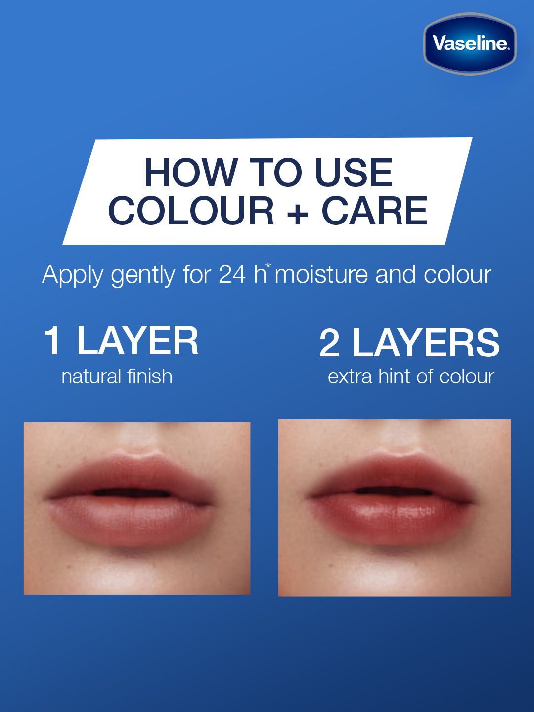 Vaseline Colour+Care Tinted Lip Balm Stick with Shea Butter 3g - Mellow Rose