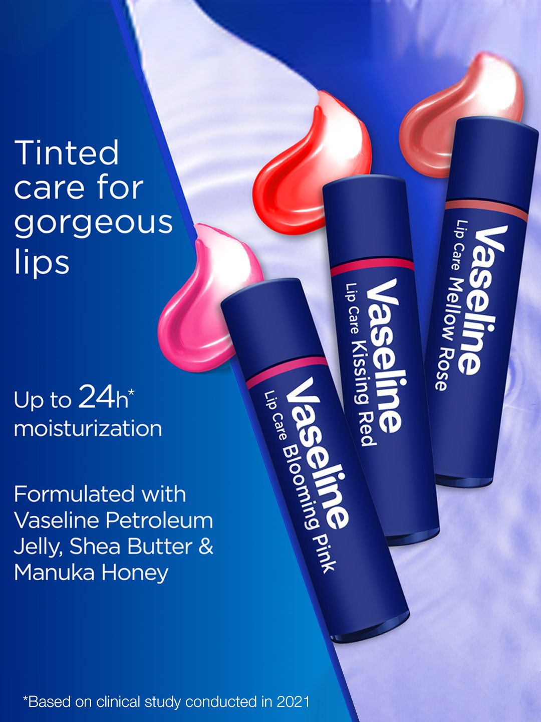 Vaseline Colour+Care Tinted Lip Balm Stick with Shea Butter 3g - Mellow Rose