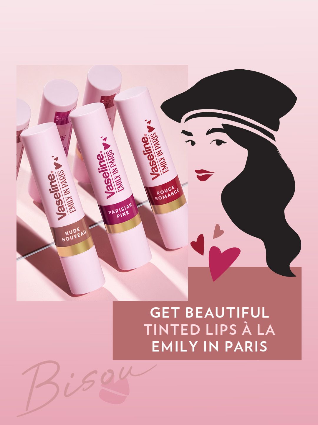 Vaseline Emily in Paris Limited Edition Tinted Lip Balm Stick 3g - Nude Nouveau