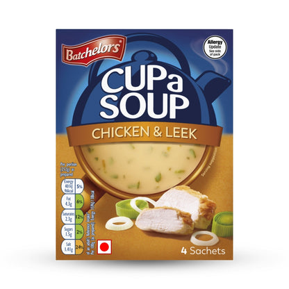 Batchelors - Cup A Soup Chicken & Leek | Instant Chicken Soup Sachets Pack of 4 (86g)