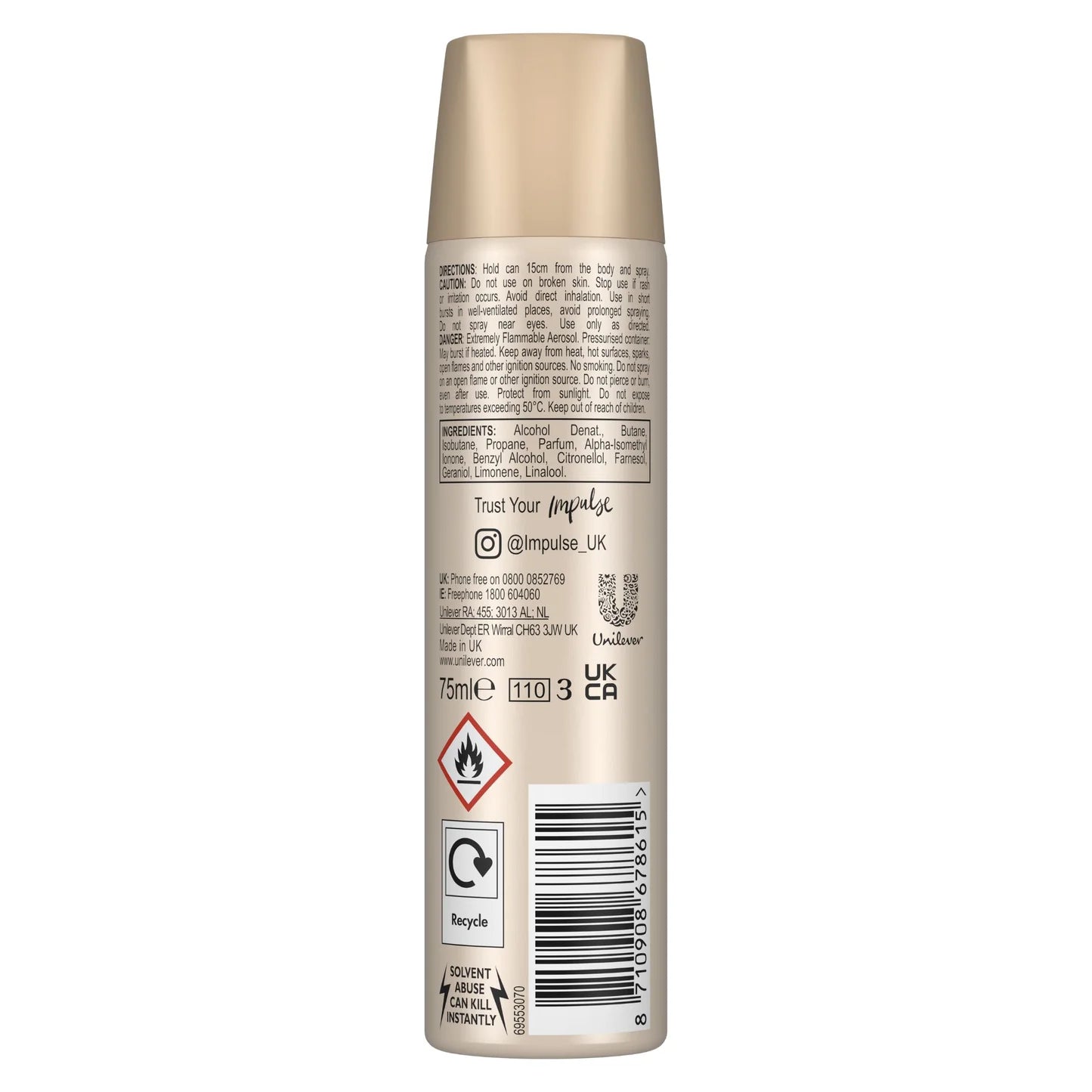 Impulse Deodorant Body Spray 75ml - Instant Crush