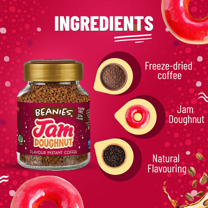 Beanies Jam Doughnut Instant Coffee, 50g
