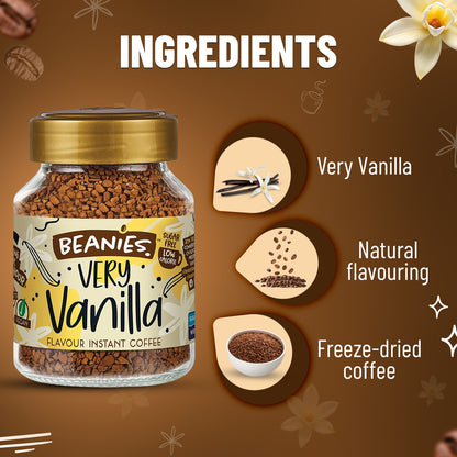 Beanies Very Vanilla Flavour Instant Coffee, 50g