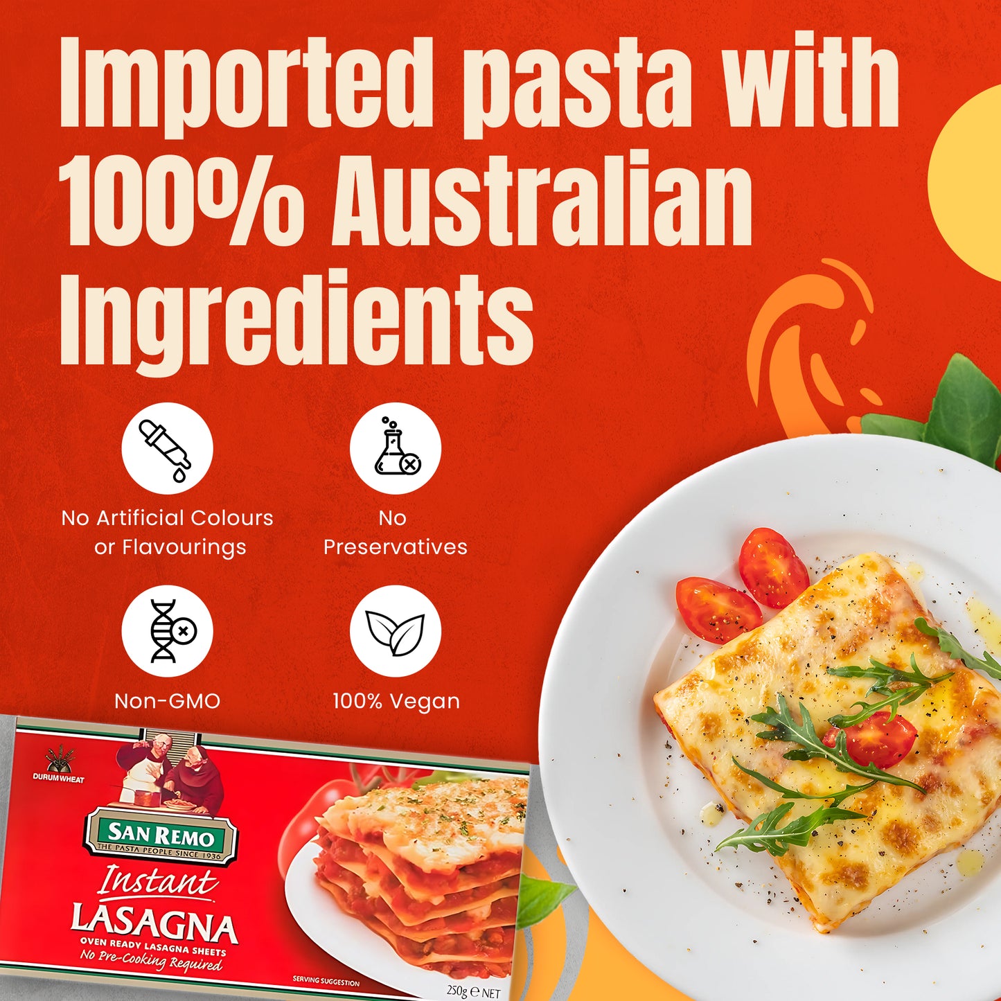 San Remo Inst-Lasagna Pasta, 250g