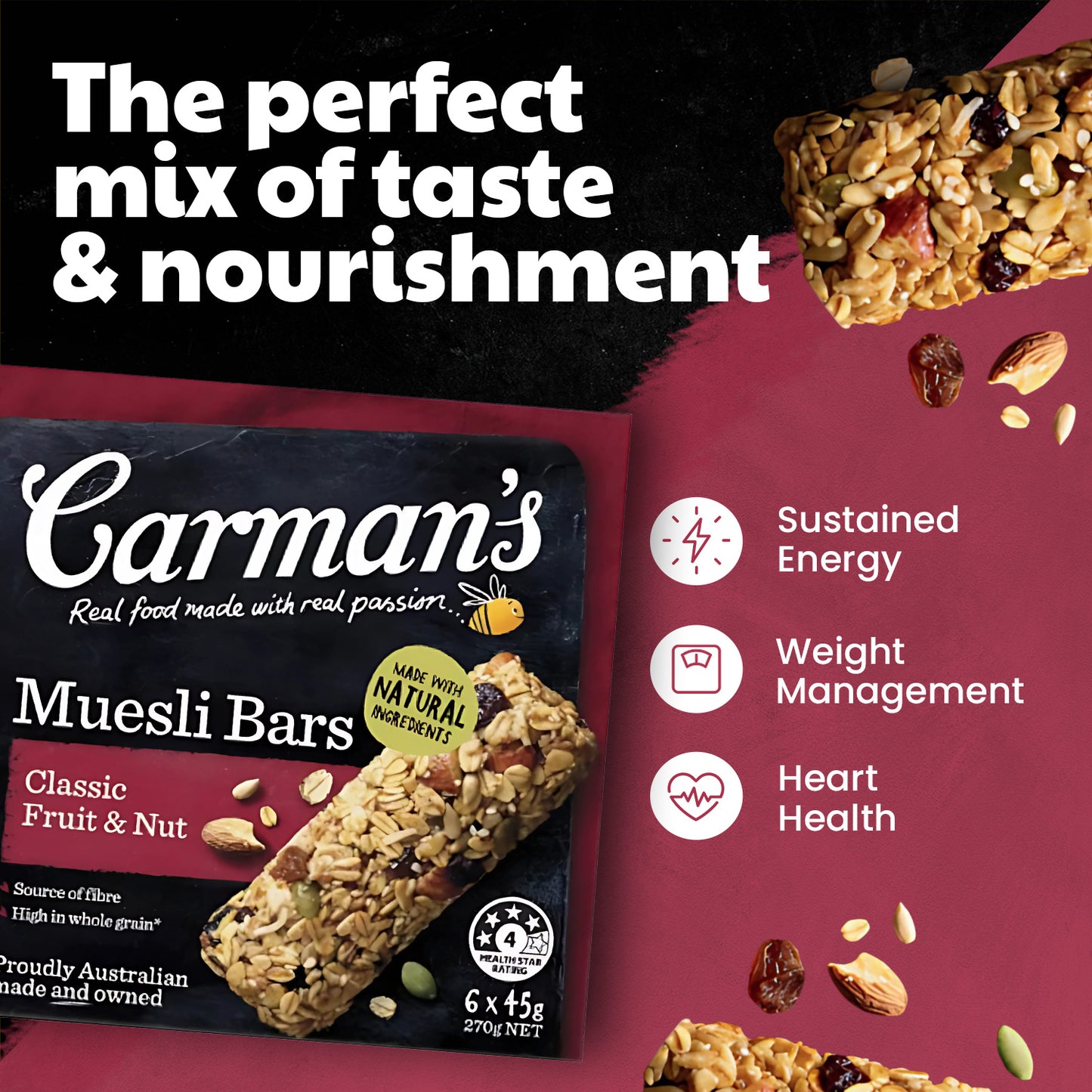 Carmans Bar Traditional Classic Fruit & Nut 270g