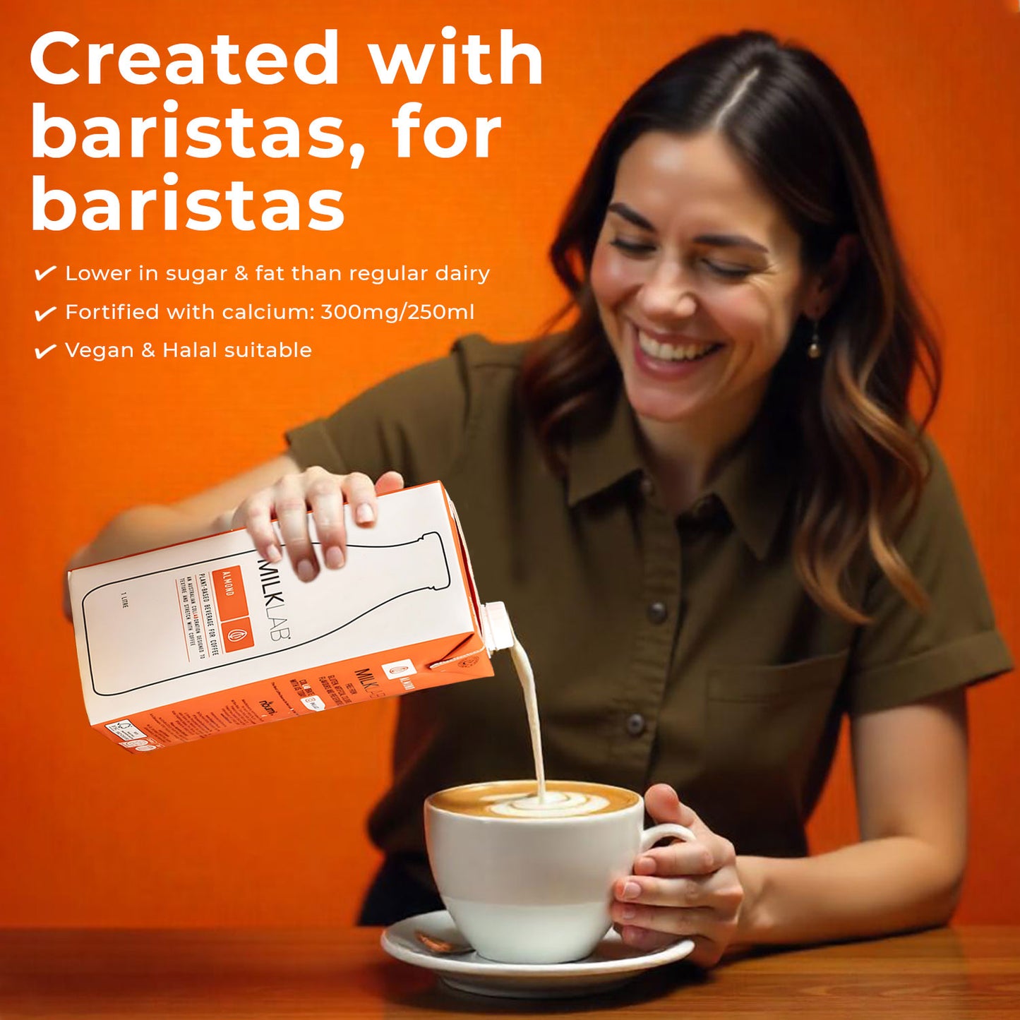 MILKLAB Barista Milk Pack of 3 – Coconut, Almond, Oats | Lactose-free- 1 liter.