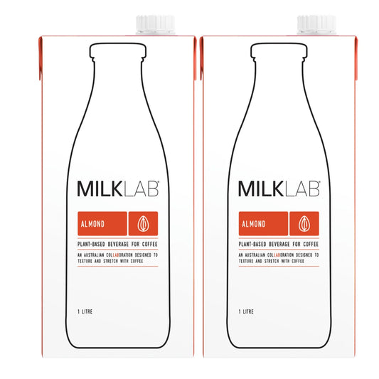 MILKLAB Unsweetened Almond Milk, Plant-Based Milk in India, Perfect for Baristas & Smoothies, 1Litre- Pack of 2