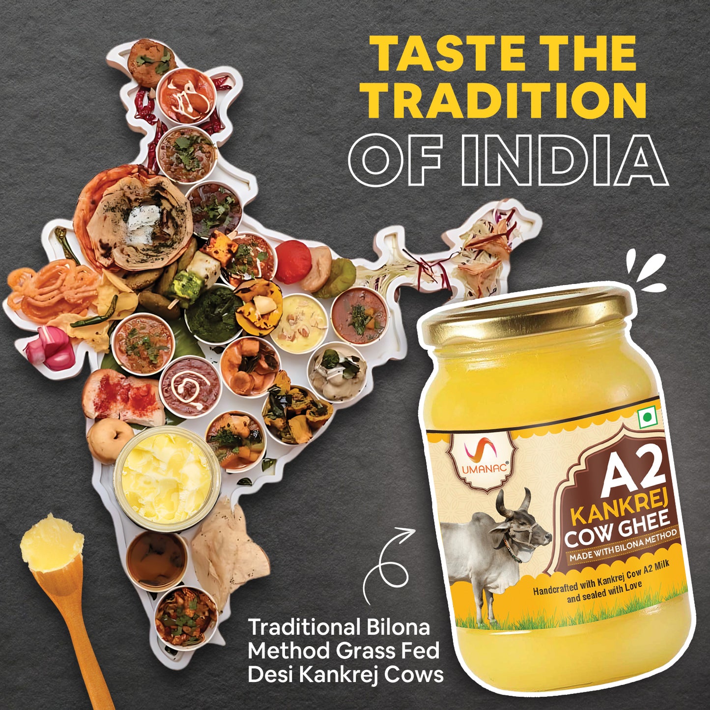 Umanac A2 Kankrej Cow Ghee-500ML