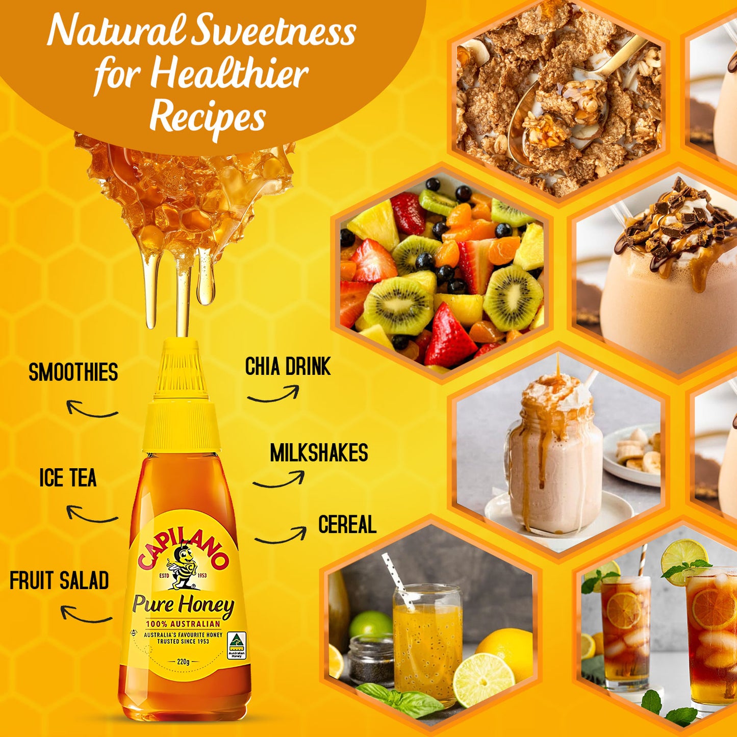 Capilano Pure Honey| No Added Sugar- 220g