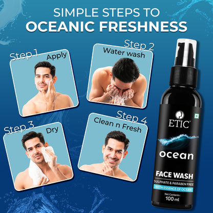 Etic Ocean Men's Face Wash 100ml Pack Of 3
