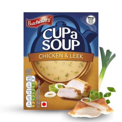 Batchelors - Cup A Soup Chicken & Leek | Instant Chicken Soup Sachets Pack of 4 (86g)