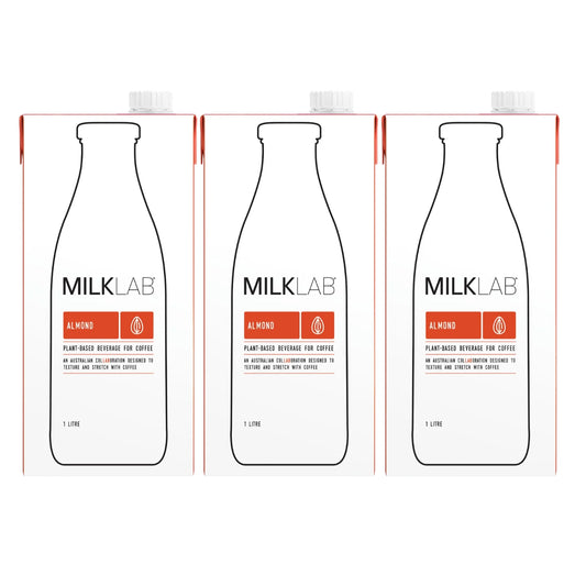 MILKLAB Unsweetened Almond Milk, Plant-Based Milk in India, Perfect for Baristas & Smoothies, 1Litre- Pack of 3