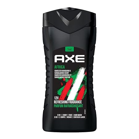 Axe Africa 3 In 1 Body, Face & Hair Wash for Men, Long-Lasting Fragrance, 250ml