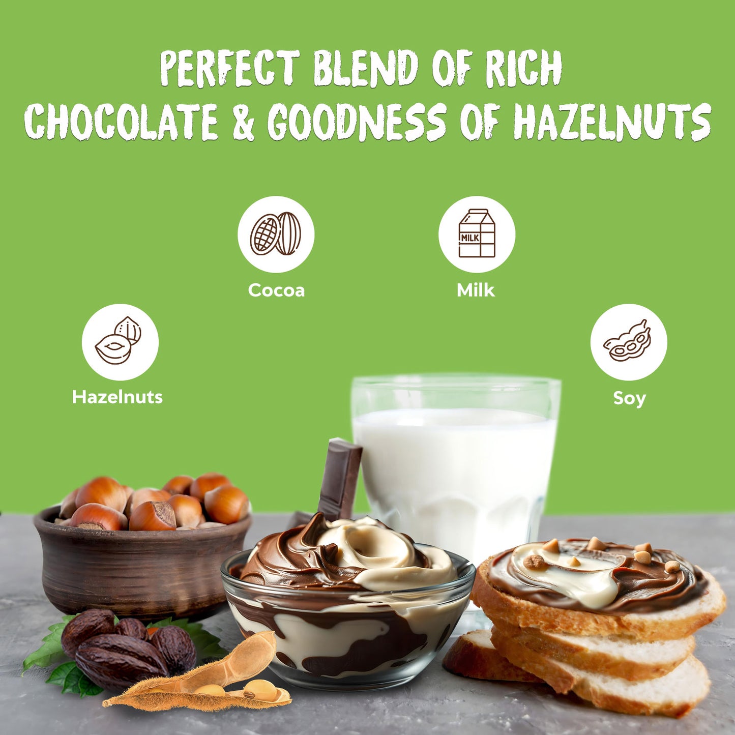 BONI Hazelnut Spread with Cocoa- 400gm