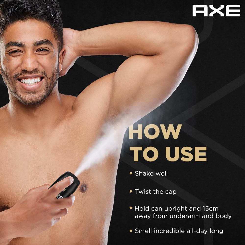 Axe Gold Temptation Long Lasting Deodorant Bodyspray For Men, 215ml, Pack of 3