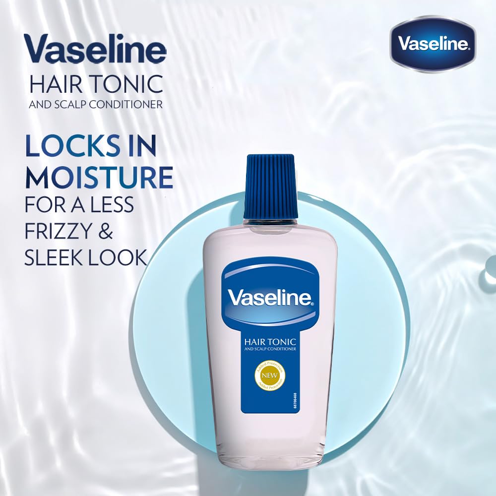 Vaseline Hair Tonic & Scalp Conditioner | Smoothes Hair | Locks In Moisture | Non-Greasy Shine | 200 ML