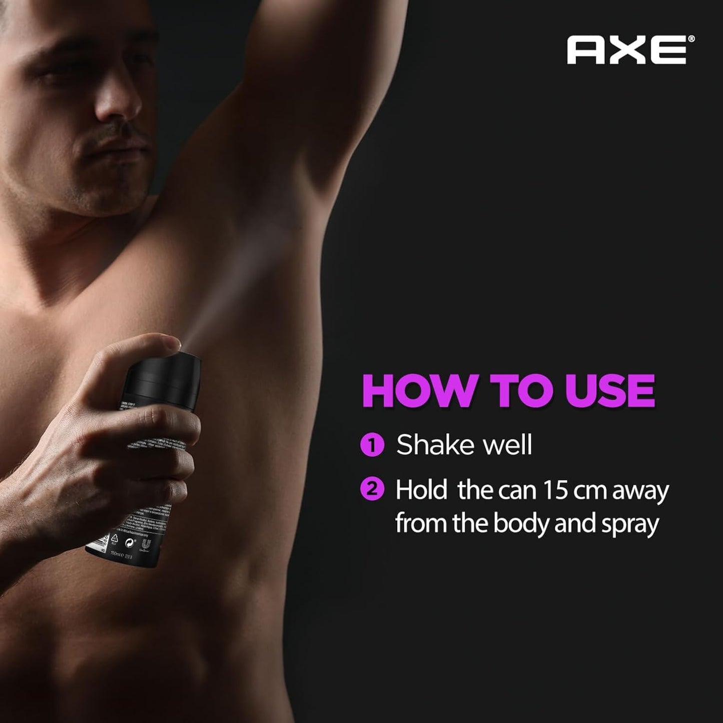 Axe Excite Deodorant Body Spray for Men | 48H* Odour Protection | Crisp Coconut & Black Pepper Scent | 150ml