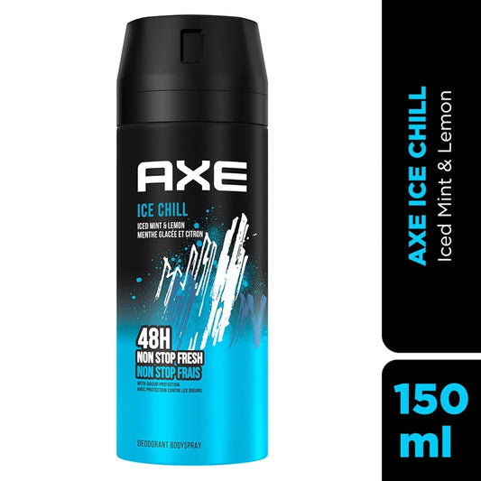 Axe Ice Chill Deodorant Body Spray for Men 48H* Odour Protection Crushed Mint & Rosemary notes 150ml