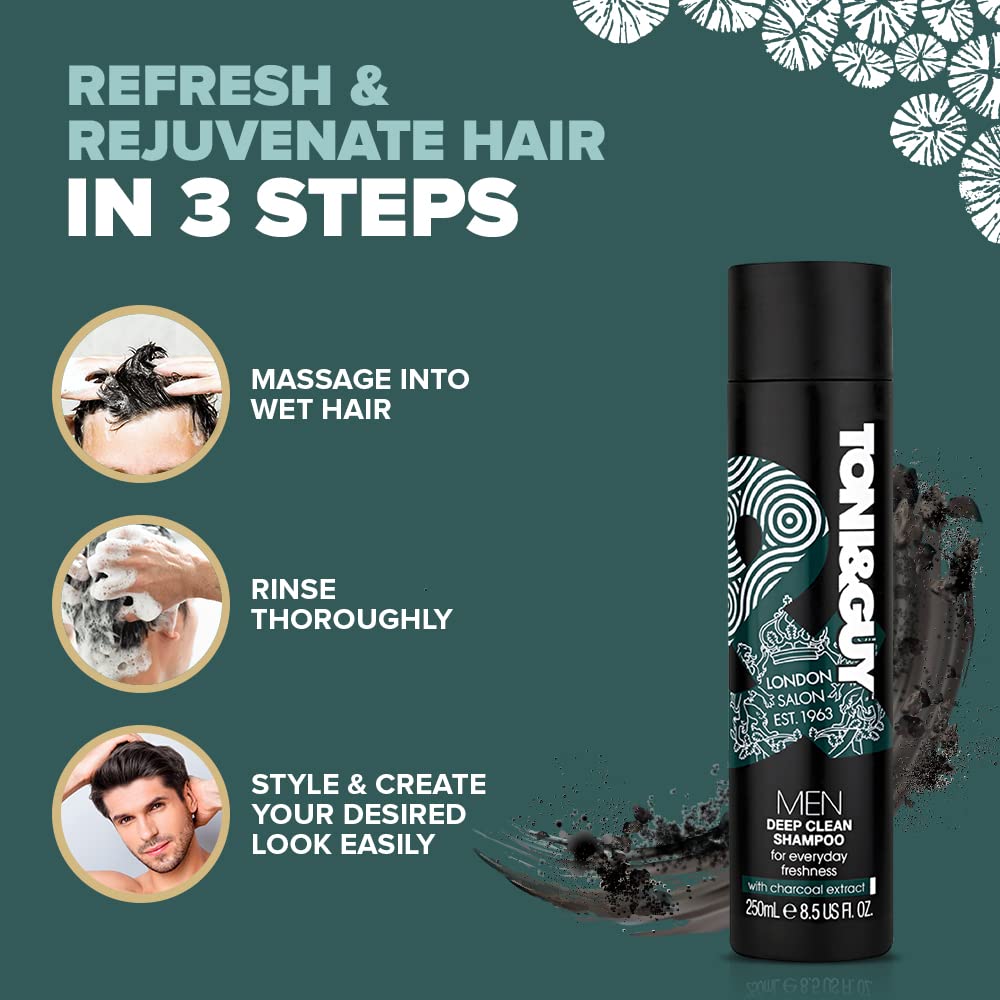 Toni&Guy Men Deep Clean Shampoo with Activated Charcoal – 250ml