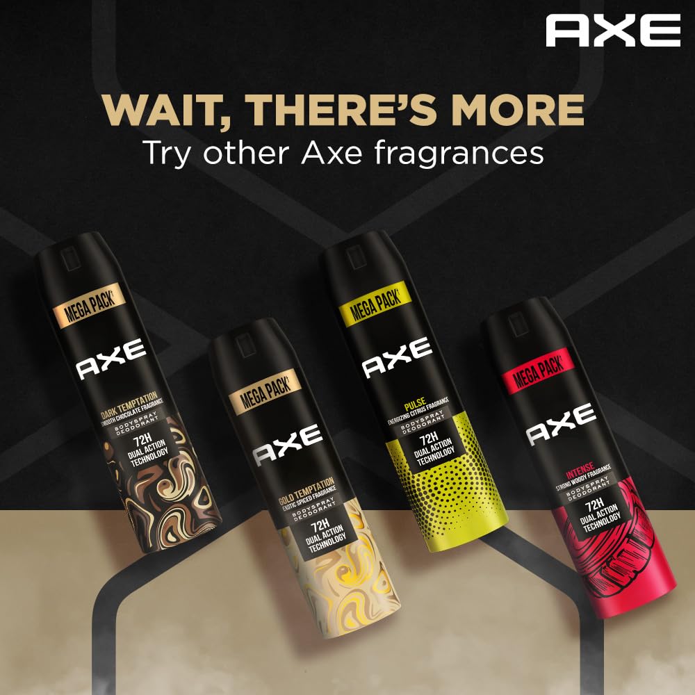Axe Gold Temptation Long Lasting Deodorant Bodyspray For Men, 215ml, Pack of 3
