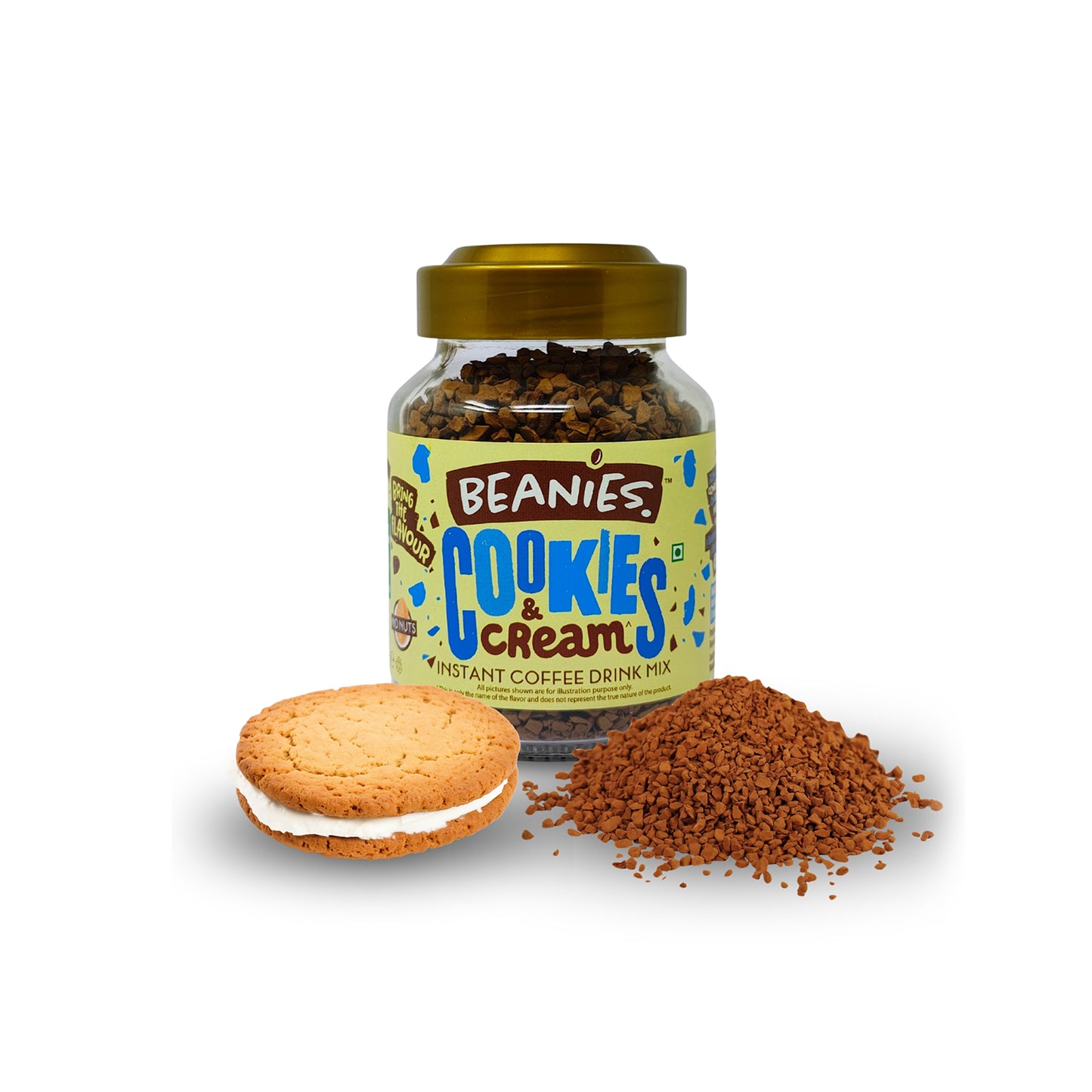 Beanies Cookies and Cream Flavour Instant Coffee, 50g