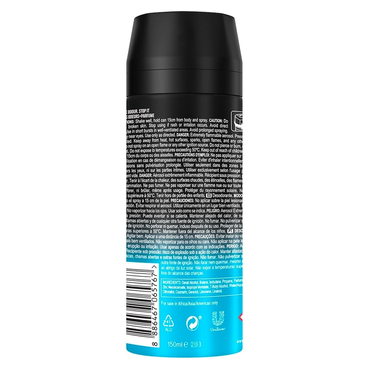 Axe Ice Chill Deodorant Body Spray for Men 48H* Odour Protection Crushed Mint & Rosemary notes 150ml