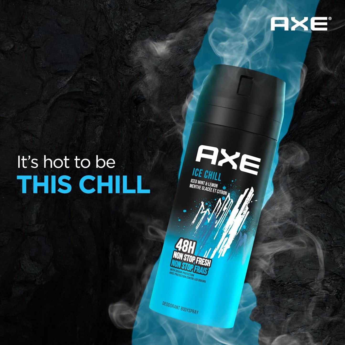 Axe Ice Chill Deodorant Body Spray for Men 48H* Odour Protection Crushed Mint & Rosemary notes 150ml