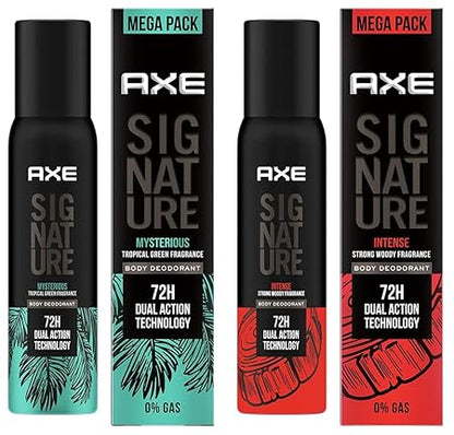 AXE - Signature Mysterious and Intense Deodorant Nogas Body Perfume Body Spray for Men (200ml, Pack of 2)