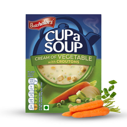 Batchelors Cup A Soup Cream of Vegetable with Croutons | Instant Vegetable Soup Sachets 122g (4 Pack)